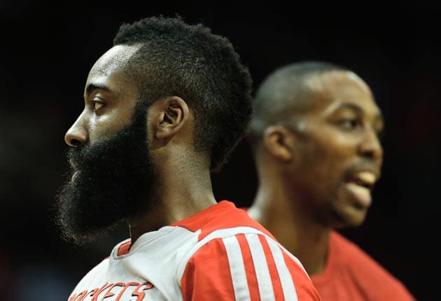 Harden face getty